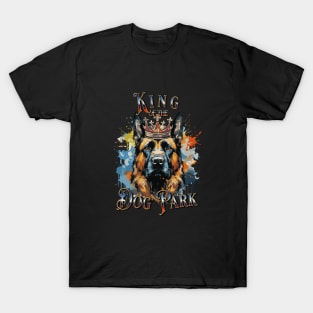 Cute German Shepherd King of the Dog Park graphic for dog lover dog mom dog dad Funny Dog T-Shirt